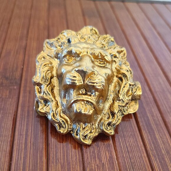 Vintage Gold Tone Lion Head  Hunt Clip No. 2, Hunt Mfg Statesville N. C. - Picture 1 of 7
